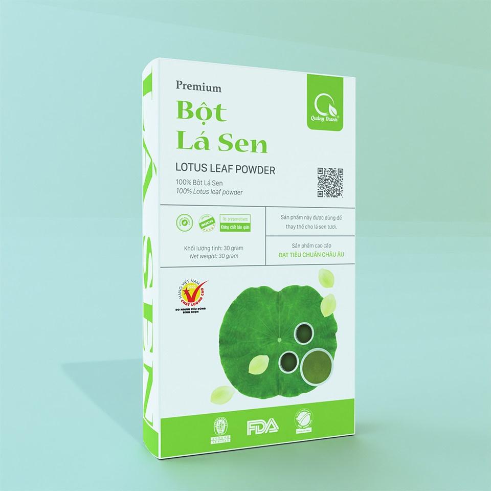 Bột Lá Sen Sấy Lạnh Nguyên Chất - Ngủ ngon, giảm mỡ máu, giảm cân, mát gan, mờ nám, tàn nhang, đẹp da - Hộp 30g