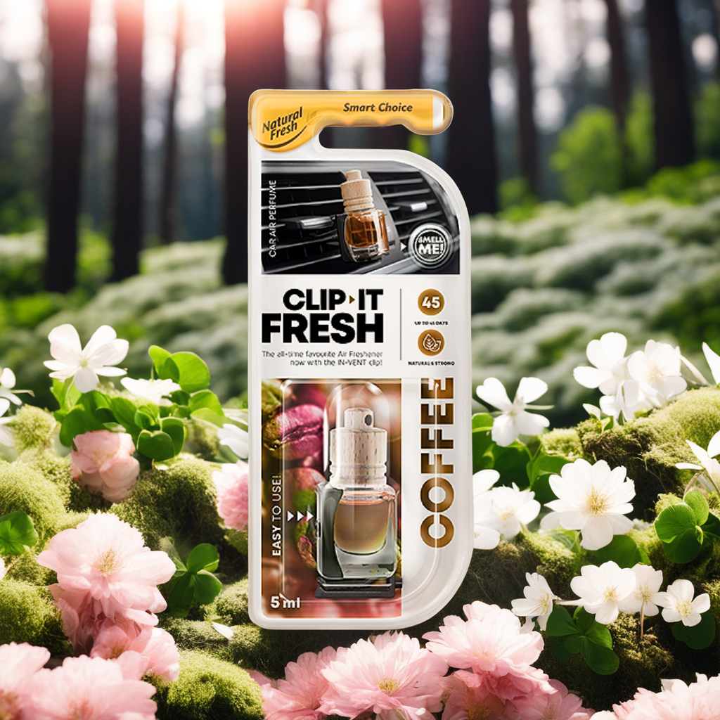 Nước hoa kẹp cửa gió ô tô ELIX - Clip it Fresh - Hương Coffee (tỉnh táo)