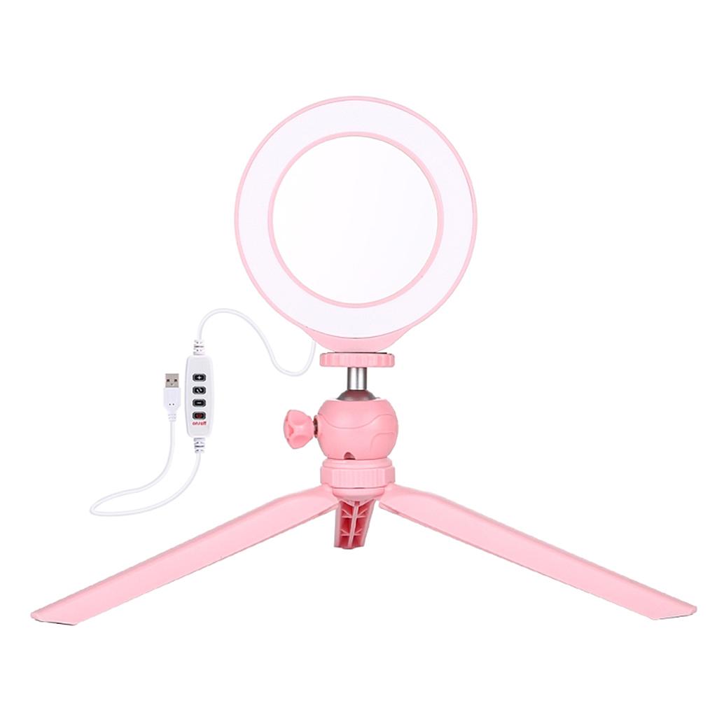 4.7"/6.2"/10.2" USB 3 Modes Dimmable Selfie Ring Light + Tripod Stand 3.14"-5.7" Makeup