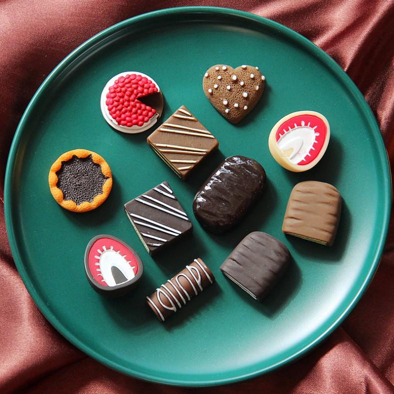 *HN* Charm mô hình các loại bánh kẹo sô cô la chocolate trang trí điện thoại, nhà búp bê, epoxy, DIY