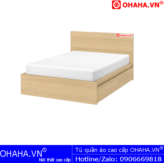 Giường ngủ gỗ cao cấp OHAHA phong cách bắc Mỹ