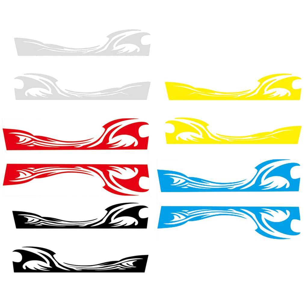 Set of 2 Black Car Side Body Vinyl Decal Sticker Front Rear Bumpers Decor