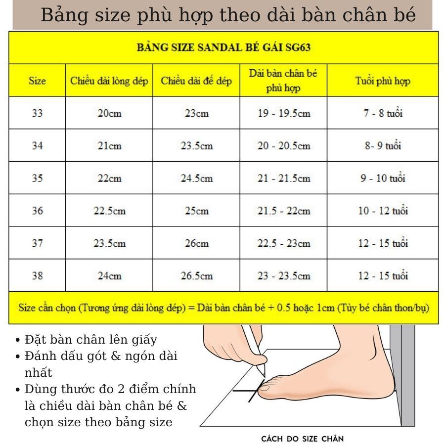 Dép sandal bé gái KENTO siêu nhẹ chống trơn quai ngang hồng thời trang cho trẻ em nữ 8 9 10 12 tuổi đi học đi biển SG63