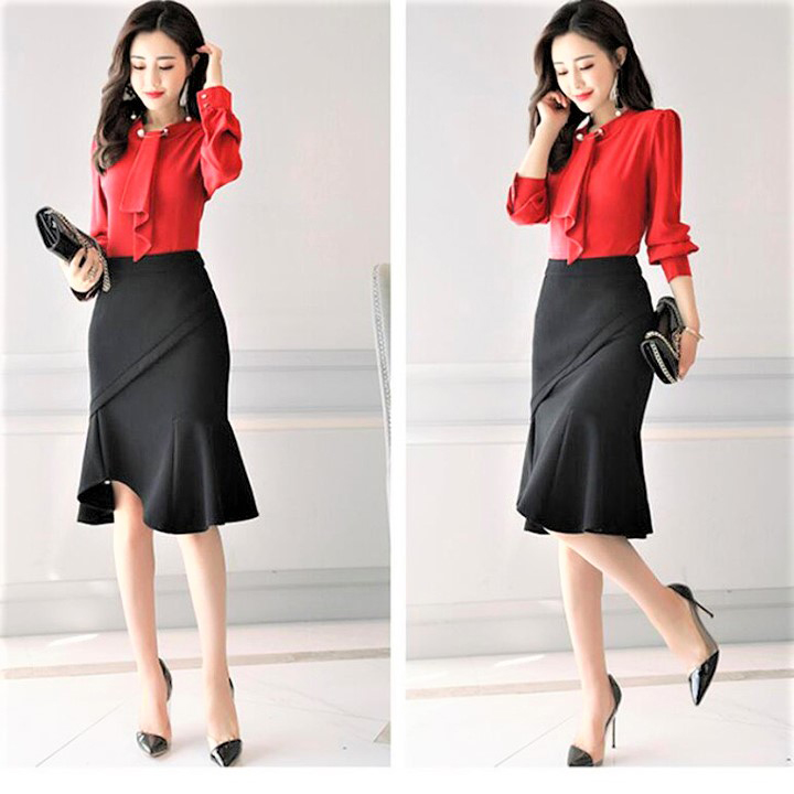 Chân váy đuôi cá phong cách công sở chất liệu vải co giản tốt, thoáng mát Storevanshop CV0015