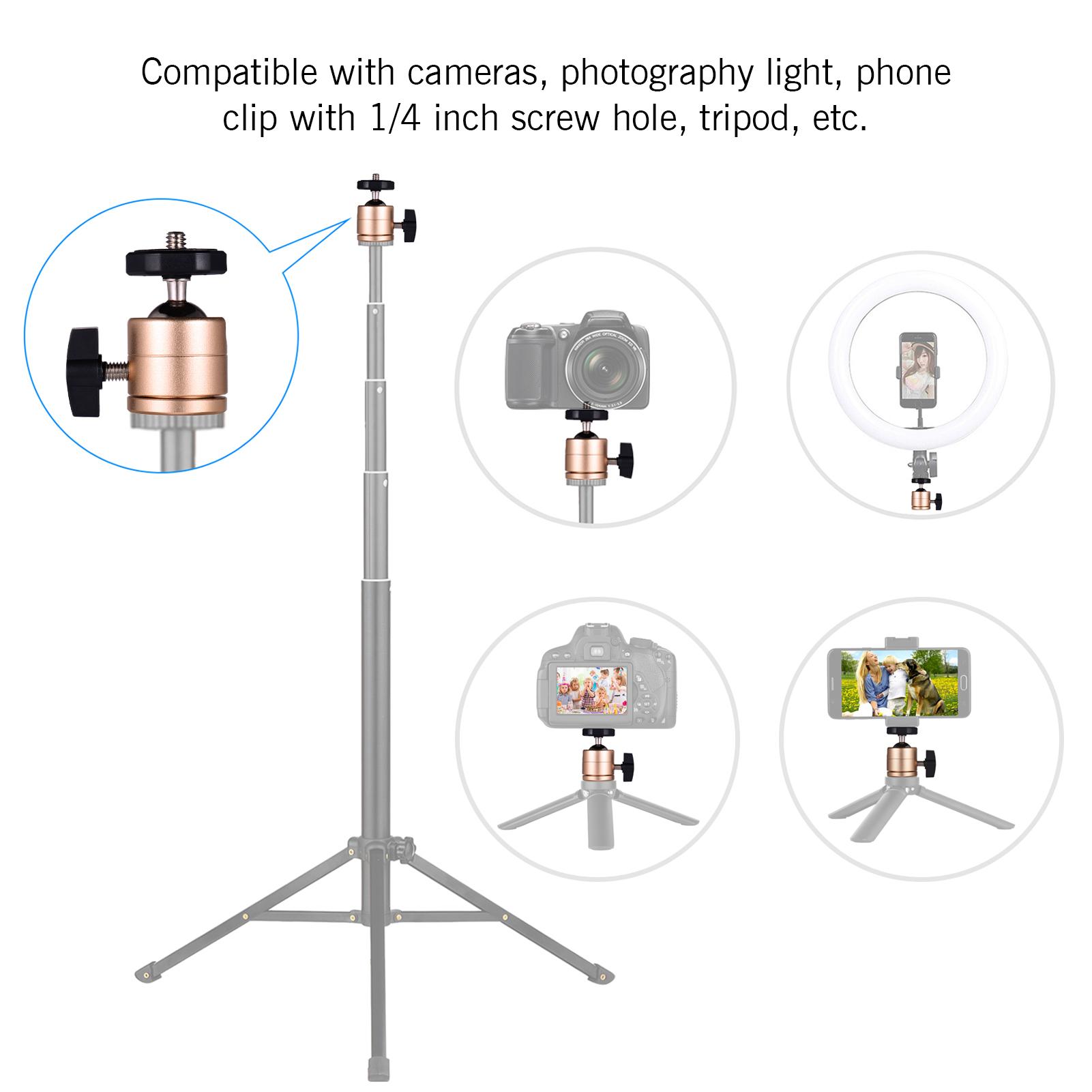 Trục đầu bóng xoay 360 độ Aluminum Alloy cho Camera Camcorder Tripod 1/4 inch