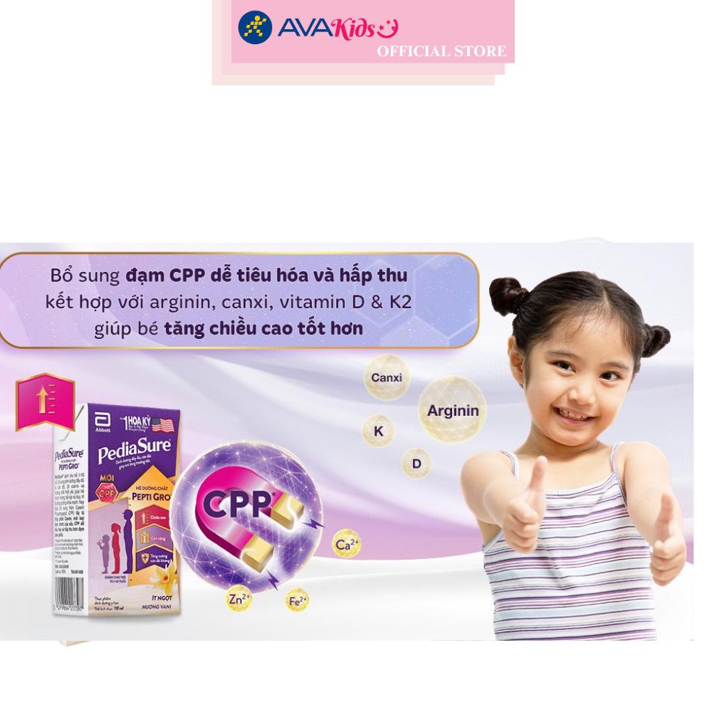 Thùng 48 hộp sữa pha sẵn Abbott PediaSure hương vani 110 ml (1 - 10 tuổi)