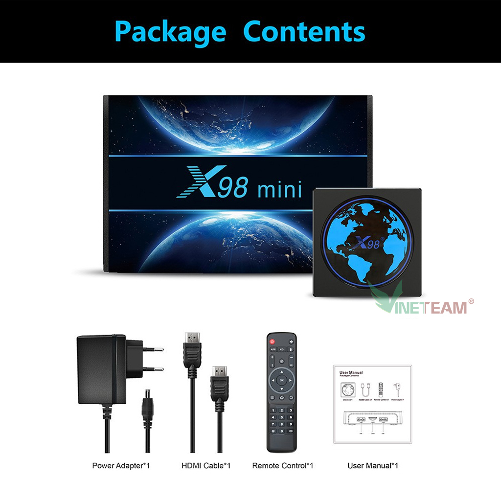 TiVi Box Bluetooth Android 11 X98 Mini 4G-32G/2G-16G Chip S905W2 Phiên Bản 2021 Xem Phim Truyền Hình Game Online Thỏa Thích- Hàng Chính Hãng