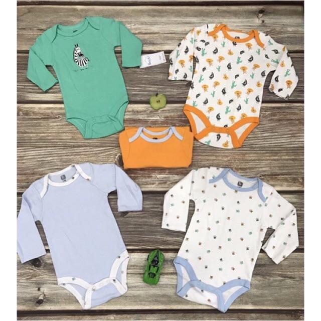 Set 5 body dài tay xuất mỹ cho bé trai và gái từ 0-12 tháng tuổi, set 5 body suit, body suit dài tay