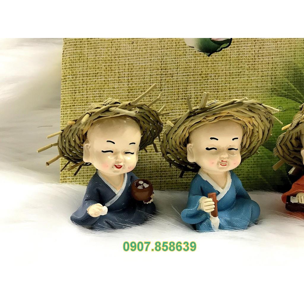 Bộ 4 tượng chú tiểu Cầm Kỳ Thi Hoạ