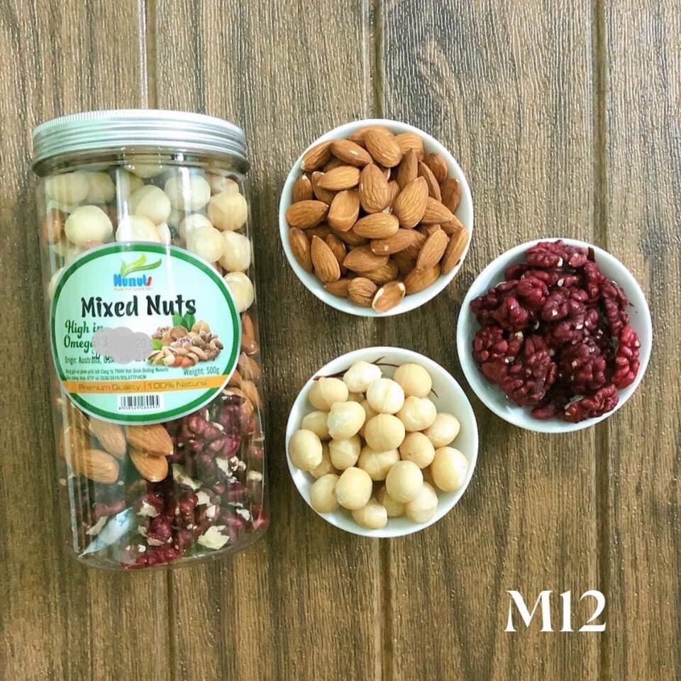MIX HẠT DINH DƯỠNG NUNUTS HŨ 500G MÃ NN12