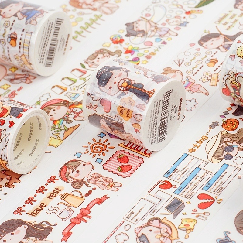 Một cuộn lẻ Washi sticker trang trí size lớn 2 mét