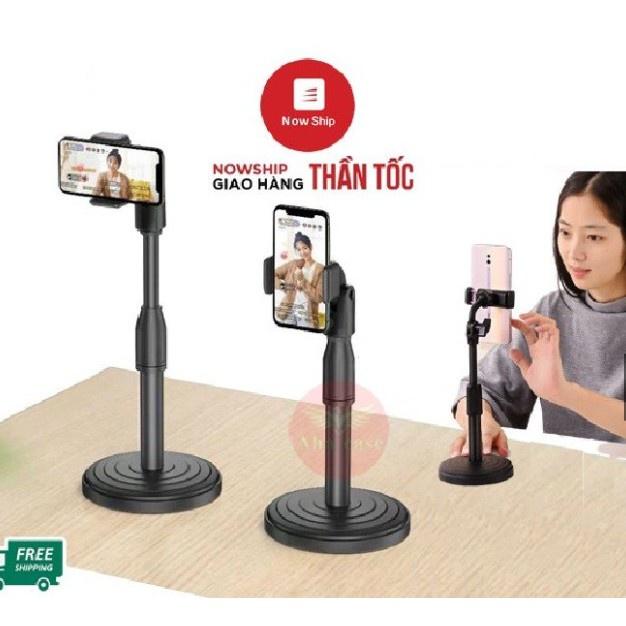 Giá đỡ diện thoại xoay 360 độ để bàn kẹp điện thoại livestream xem video học online.