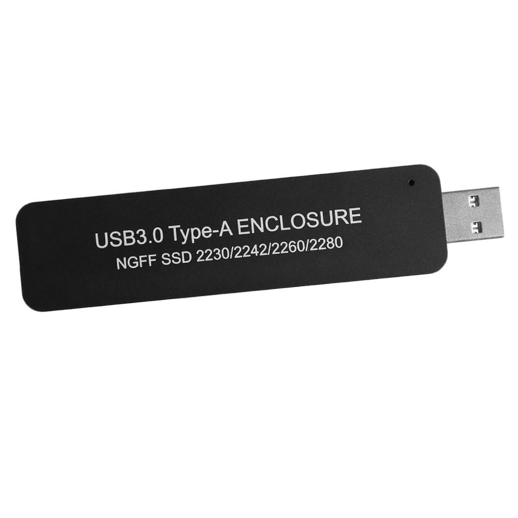 M.2 SSD Enclosure, USB to M.2 SATA SSD Adapter with Case, High Performance M.2 External Enclosure, Support M2 2230 2242 2260 2280 Black
