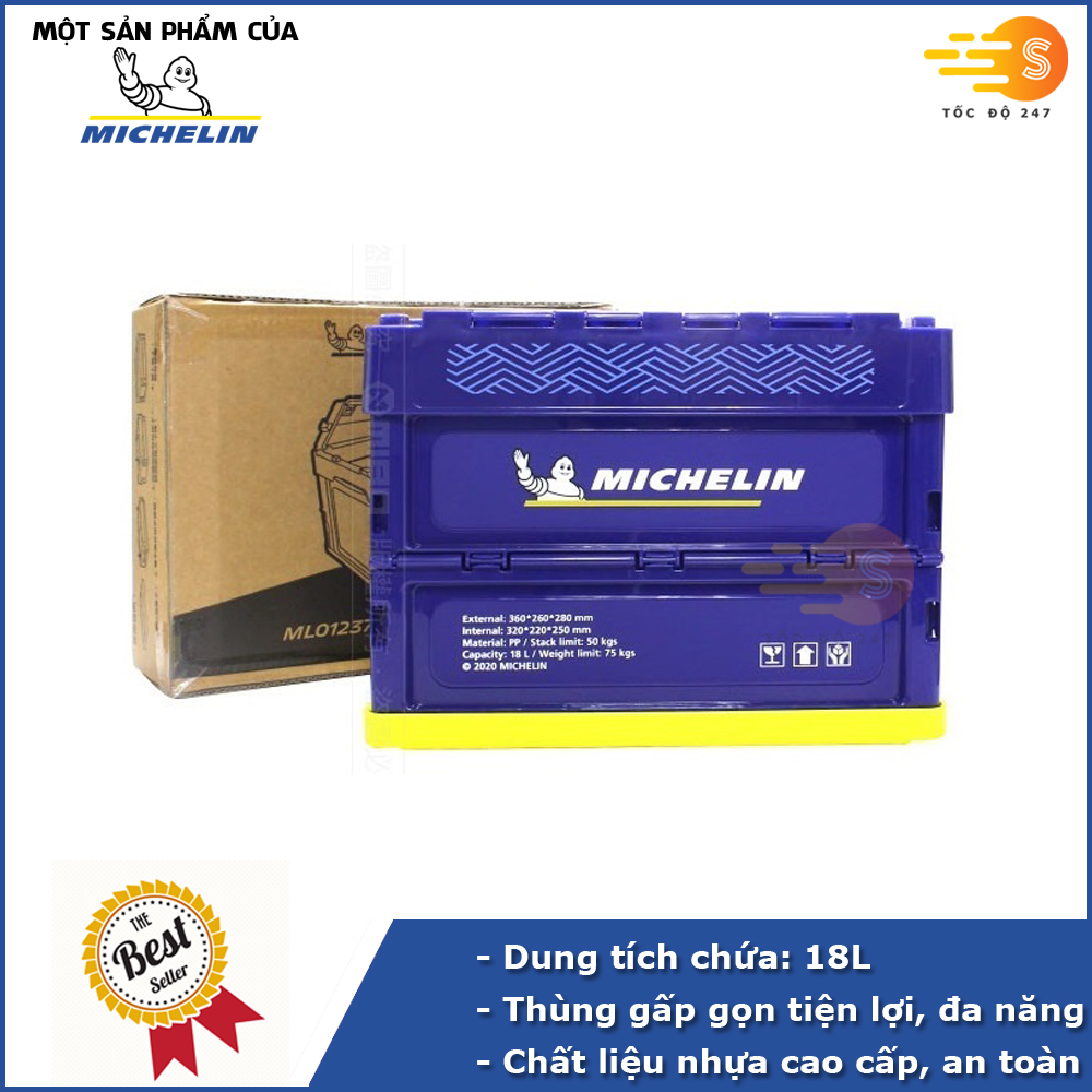 Thùng lưu trữ gấp gọn trên ô tô 18L, 36L, 48L Michelin