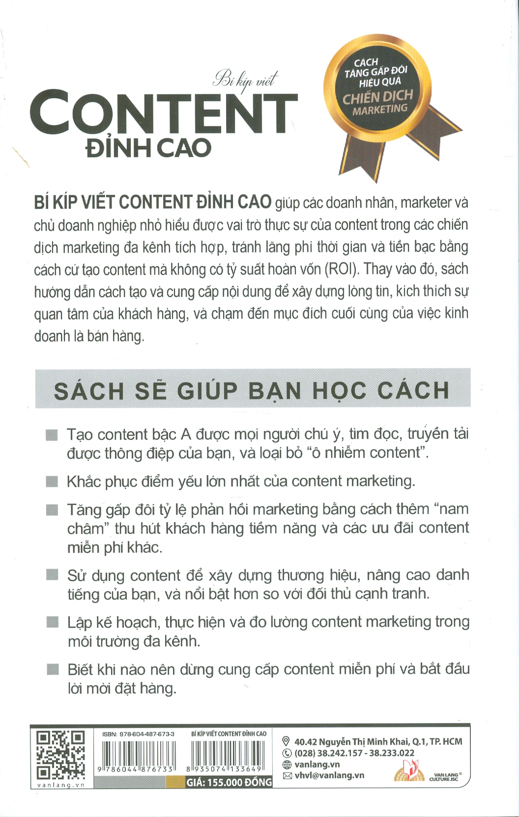 Bí Kíp Viết Content Đỉnh Cao - Cách Tăng Gấp Đôi Hiệu Quả Chiến Dịch Marketing - Robert W. Bly; Nhật Linh dịch