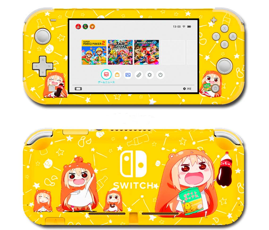 Skin decal dán Nintendo Switch Lite mẫu Umaru pink color yellow (dễ dán, đã cắt sẵn)