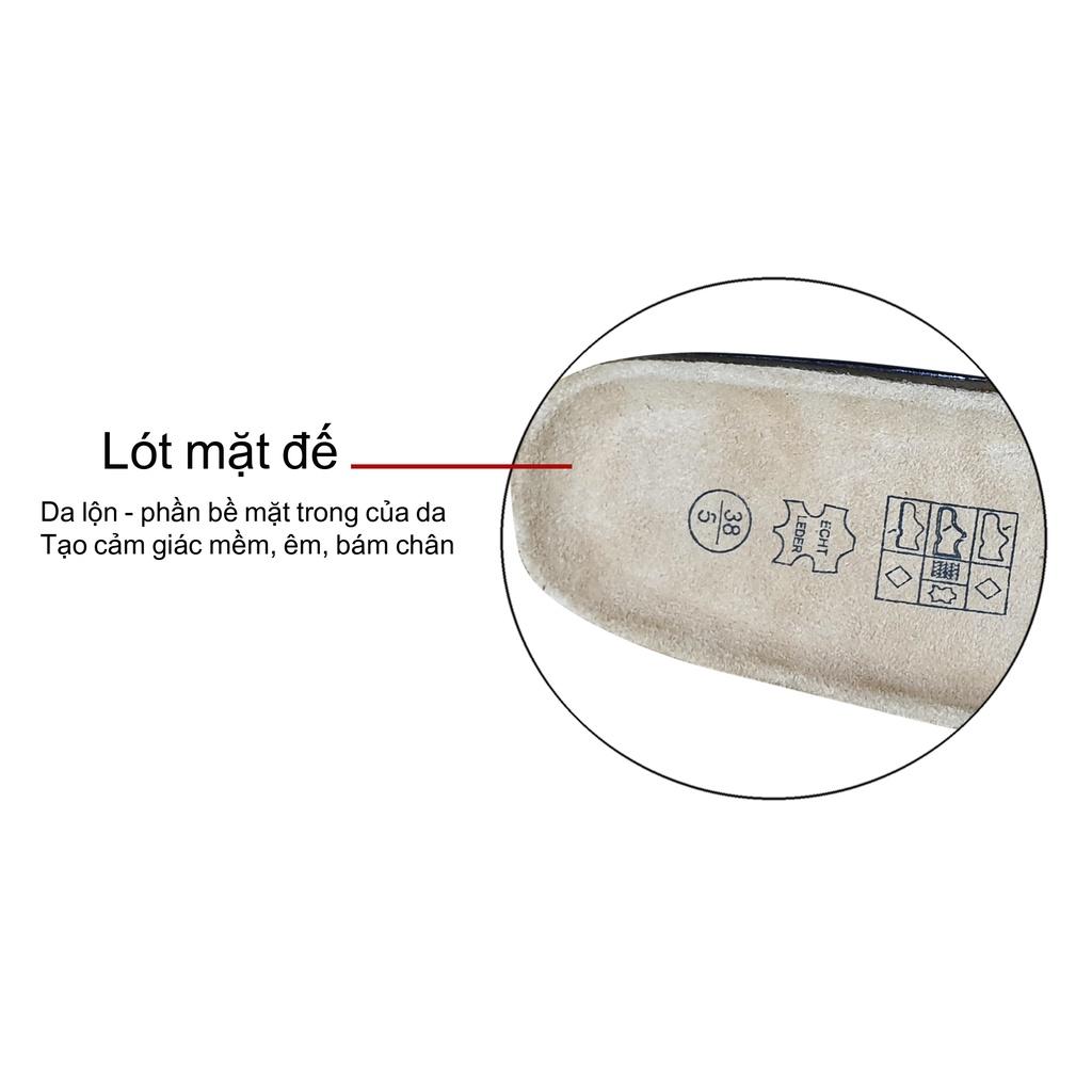 Giày đế trấu Unisex Da quai đôi