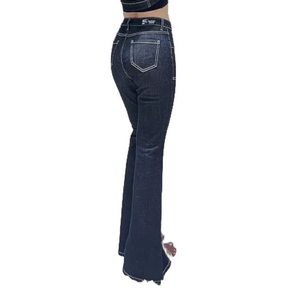 Quần Skinny Jean Xẻ Gấu P19_Quần bò nữ xẻ gấu đẹp, chất vải jeans 100% cotton, fom dáng đẹp | SAMMA JEANS - BLACK