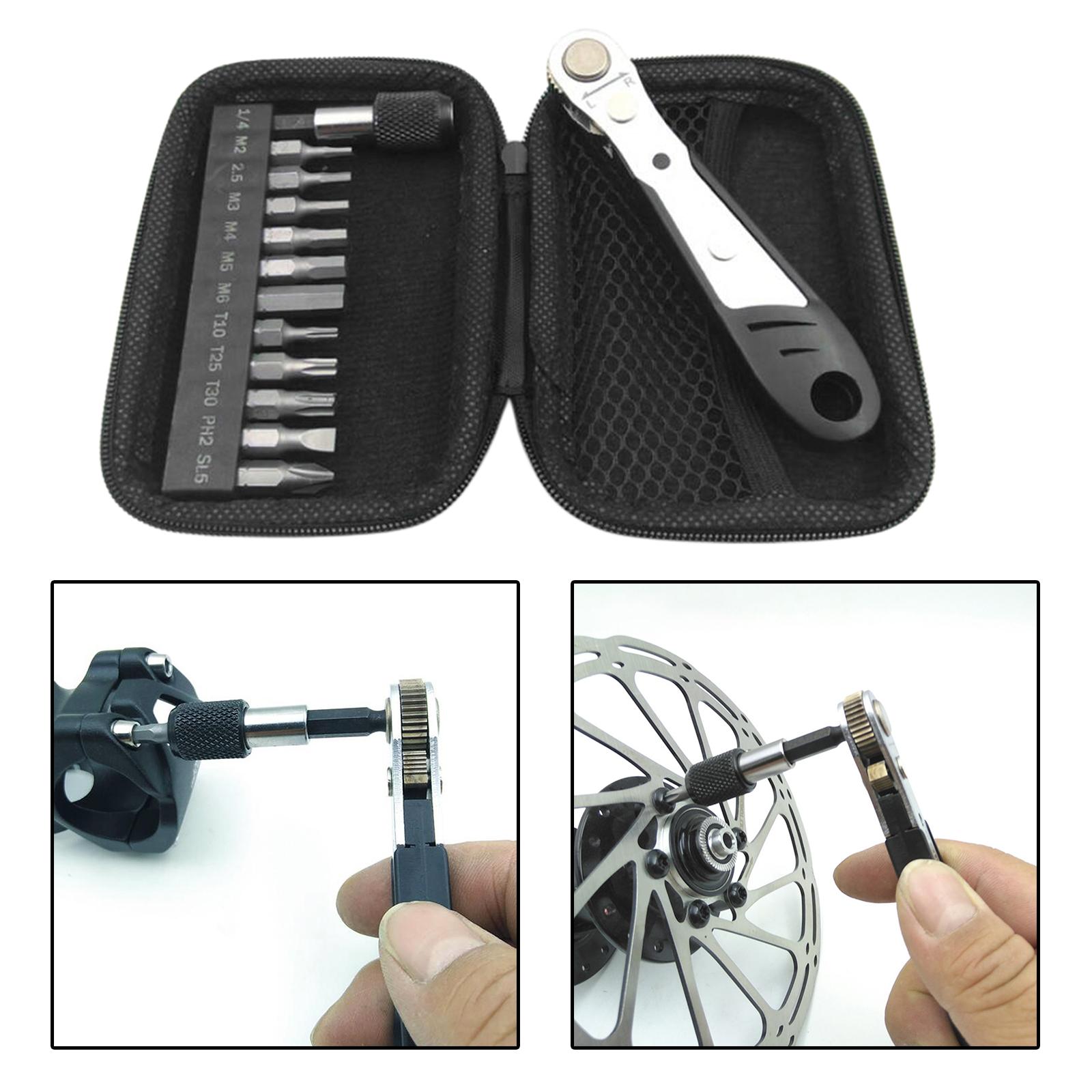 Socket Set Small Disc Ratchet Wrench Bicycle Alloy Steel Spanner Repair Tools Kit Ratchet Sleeve Bike Maintenance Socket Tools