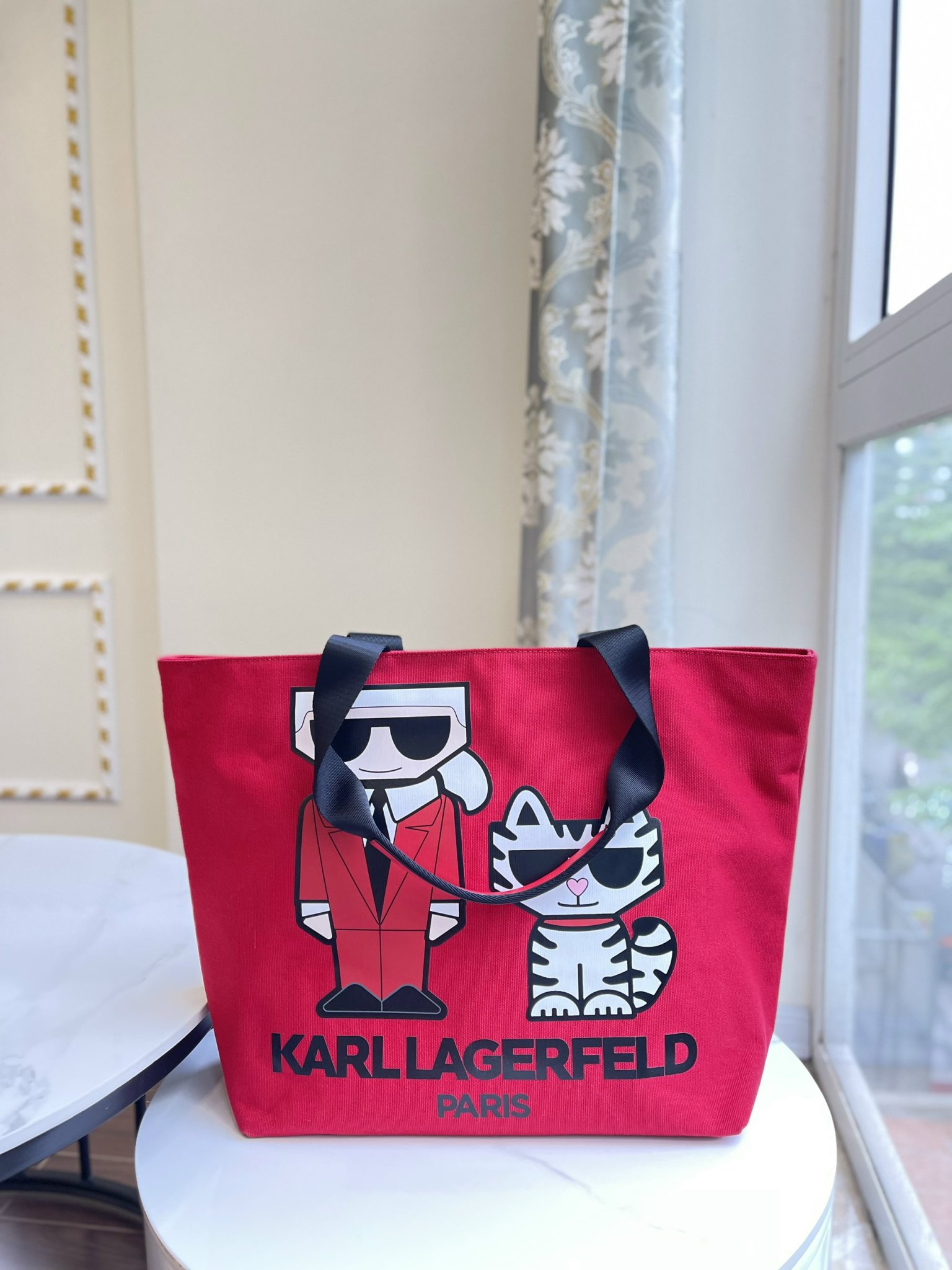 Túi Karl Tote Kristen Mini Đỏ Sz 20x27cm