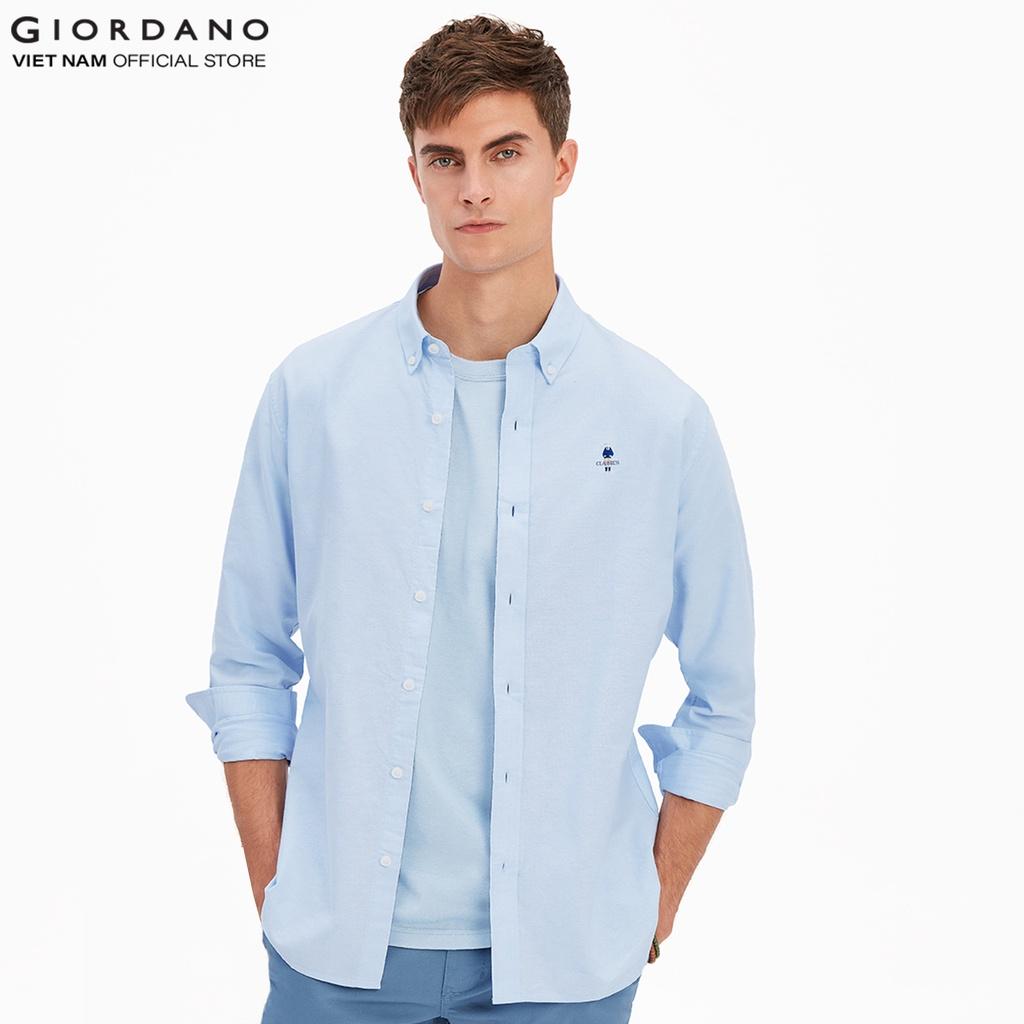 Hình ảnh Áo Sơ Mi Oxford Nam Dài Tay Logo Classics Giordano 01042043