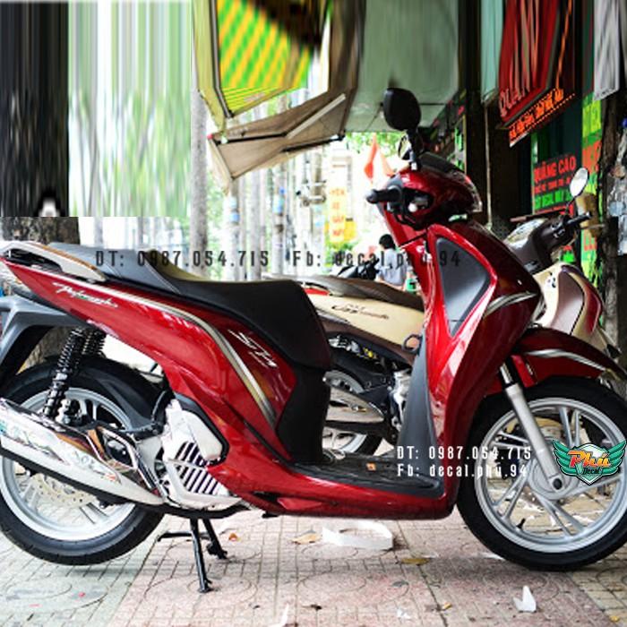 Tem rời SH 2017-2019 chỉ xám bạc xe đỏ đô