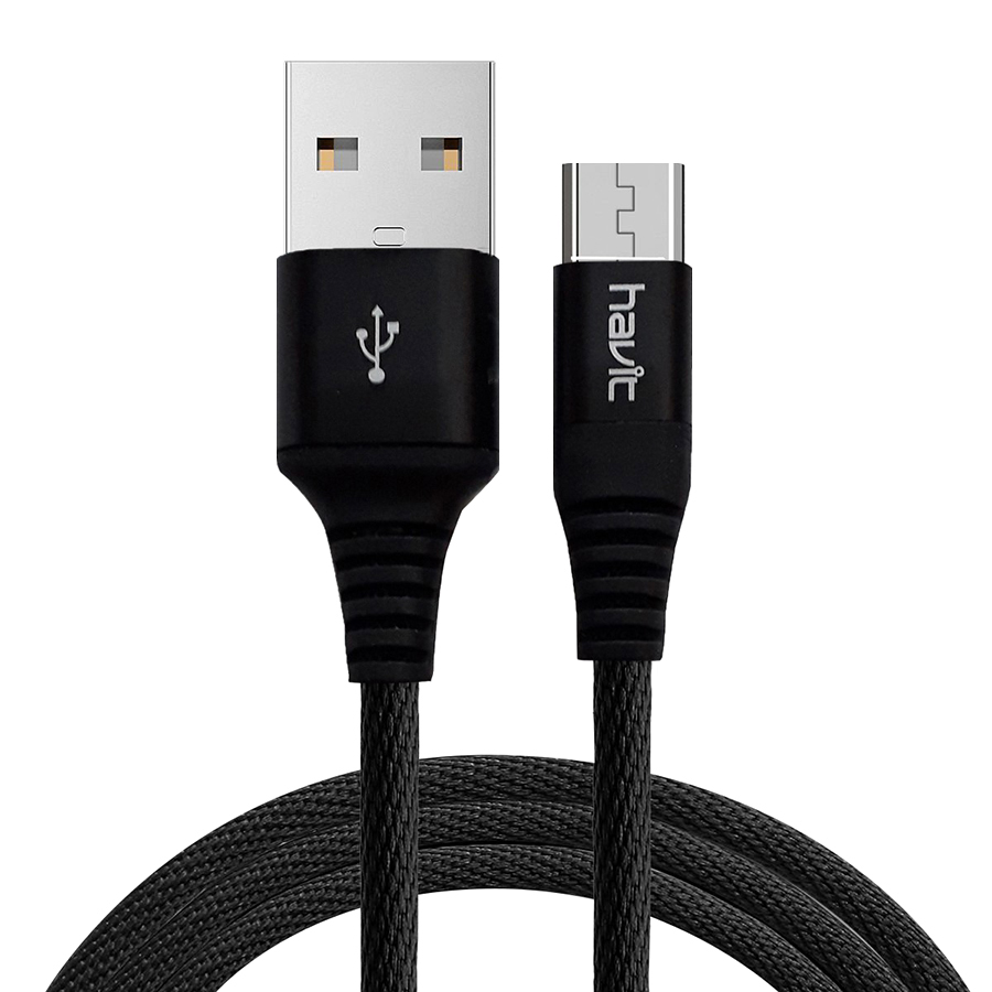 Cáp sạc micro usb chống đứt Havit H61 1.2m (Màu đen) - Hàng Chính Hãng