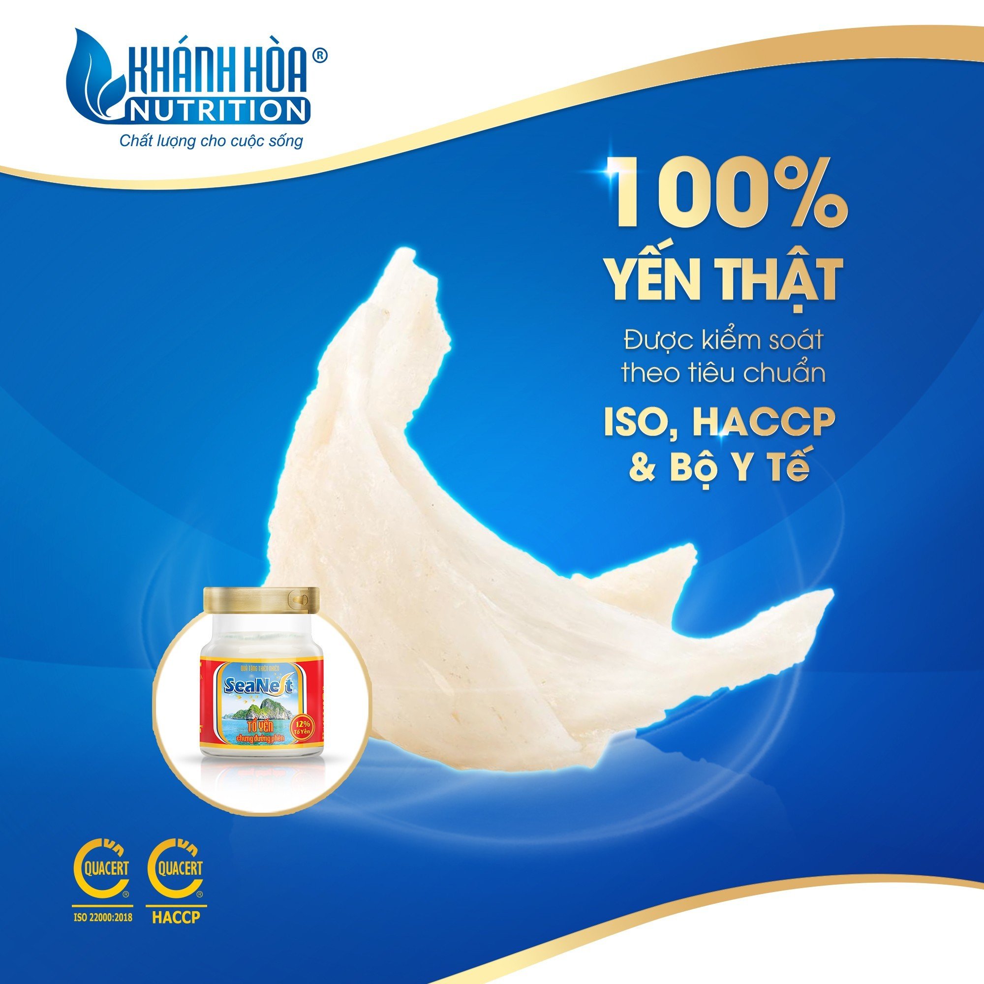 Hộp Quà Tặng 12% Tổ Yến Chưng Đường Phèn Cao Cấp Khánh Hòa Nutrition – Hộp 6 lọ x 70ml