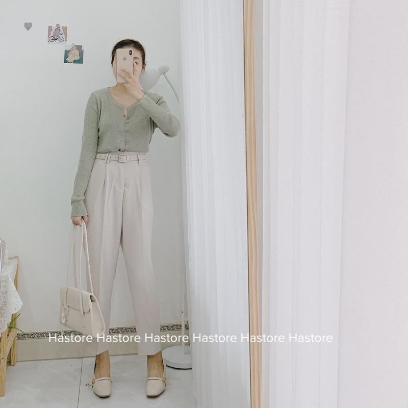 Len cardigan cài cúc basic