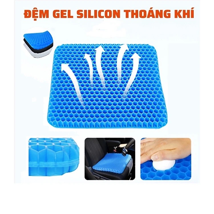 Đệm Ngồi tổ ông silicon 2 Lớp 3D Thoáng Khí, Nệm Ngồi Ghế Văn Phòng, ô tô GD633-DemToOng
