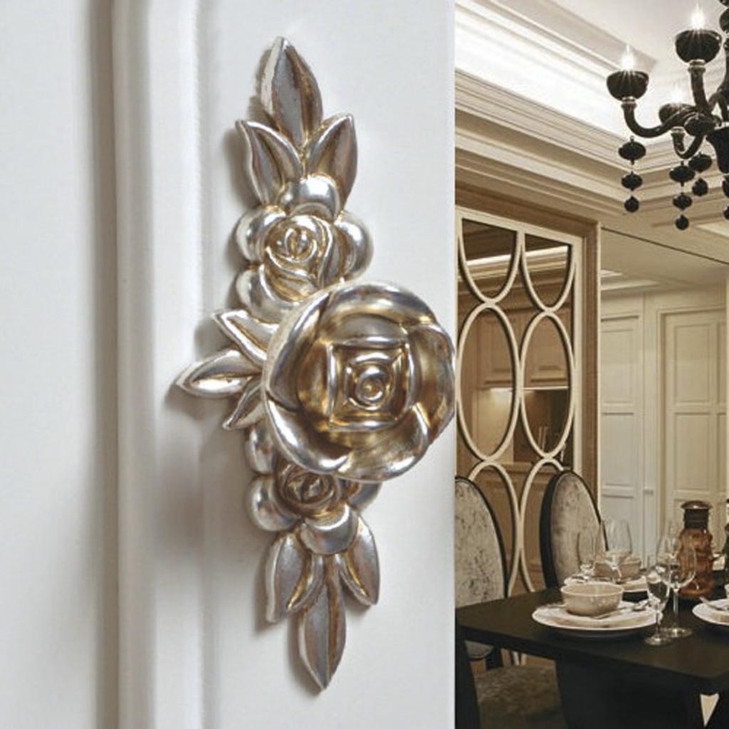 Silver Rose Cabinet Drawer Furniture Door knob Handle Pull Hardware