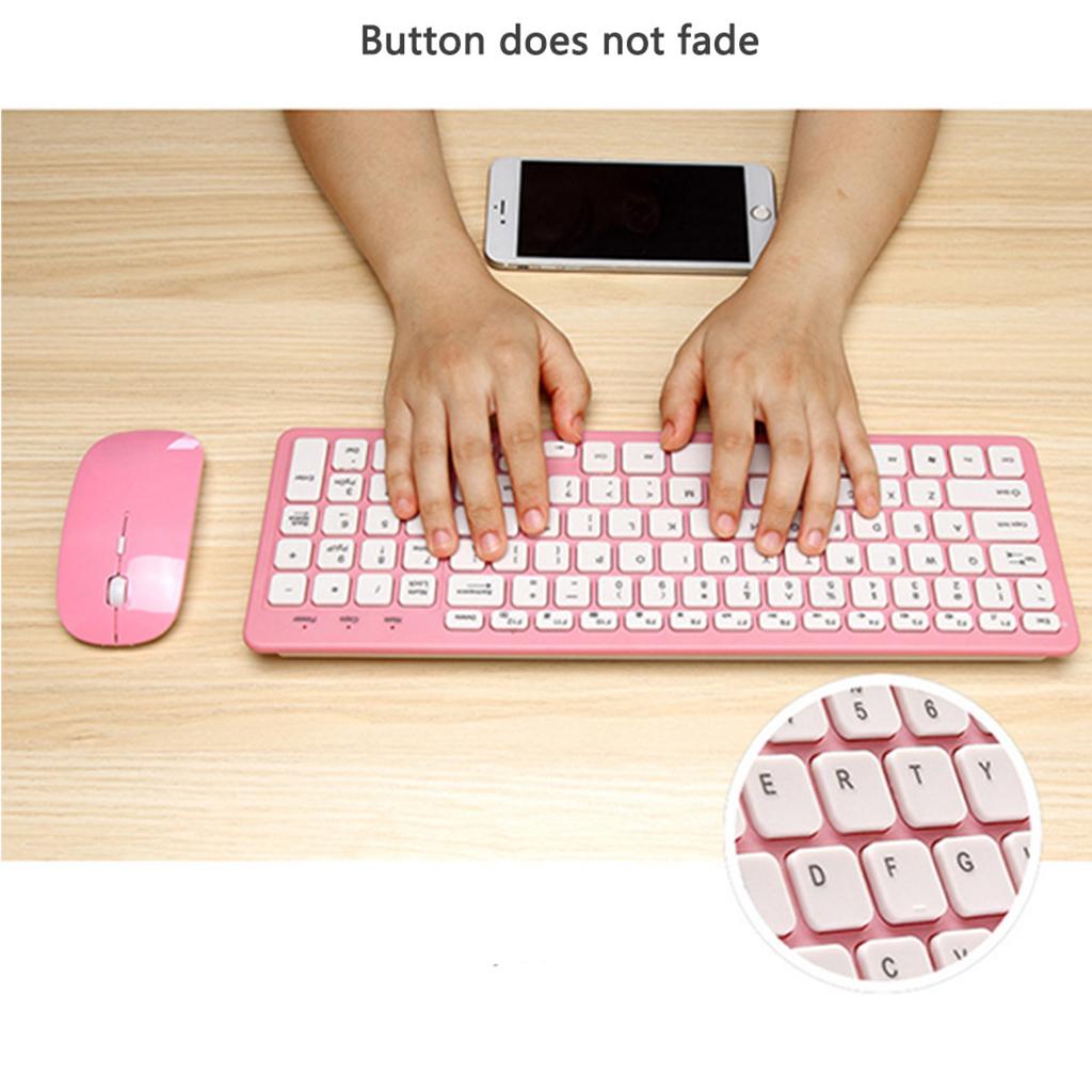 Wireless Keyboard and Mouse Set, 2.4G Slim Desktop Cordless Keyboard and Mouse Combo Whisper-quiet Keyboard Design