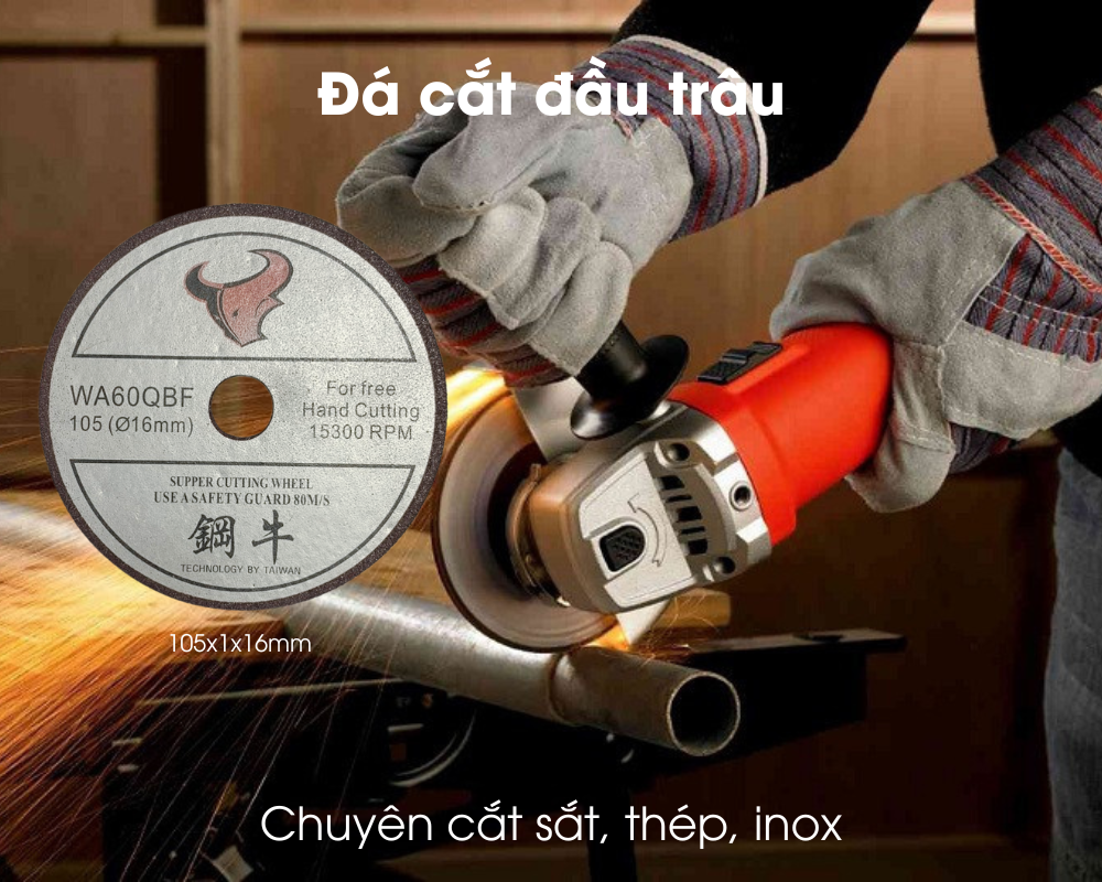 (Combo 5 Viên) Đá Cắt Sắt Đầu trâu Bạc 105x1x16mm Cắt Sắc Bén, Bền Bỉ, Ít Hao Mòn Và Độ Chính Xác Hoàn Hảo | TOPWIN Official Store