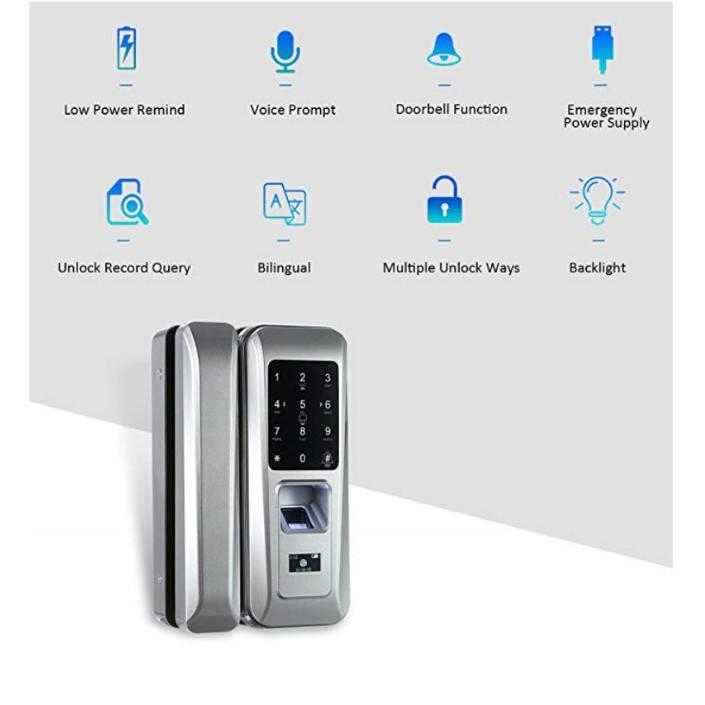 Ổ khóa thông minh bảo mật vân tay, mật khẩu, thẻ từ, remote Door Clock 898F - ShopToro - AsiaMart