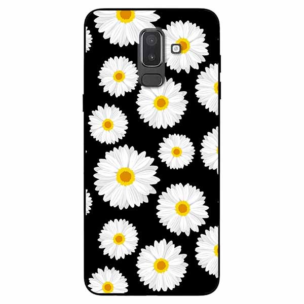 Ốp lưng dành cho Samsung J8 2018 mẫu Hoạ Tiết Cúc Nền Đen
