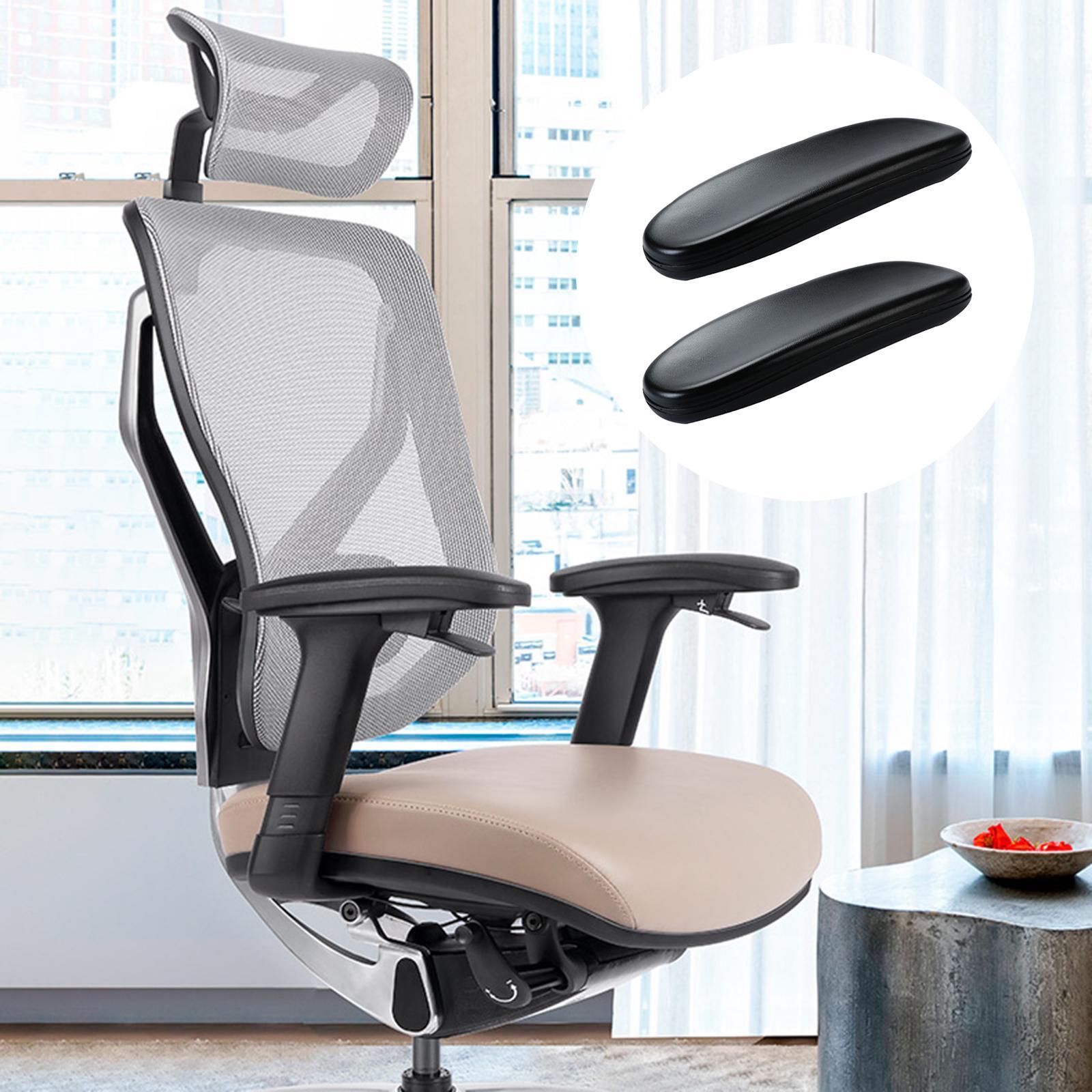 2Pcs Desk Chair Armrest Pads Gaming Chair Extra Thick PU Leather