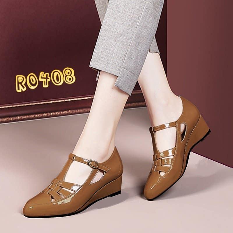 Giày sandal nữ cao gót 2 phân hàng hiệu rosata màu nâu ro408 - HÀNG VIỆT NAM CHẤT LƯỢNG QUỐC TẾ
