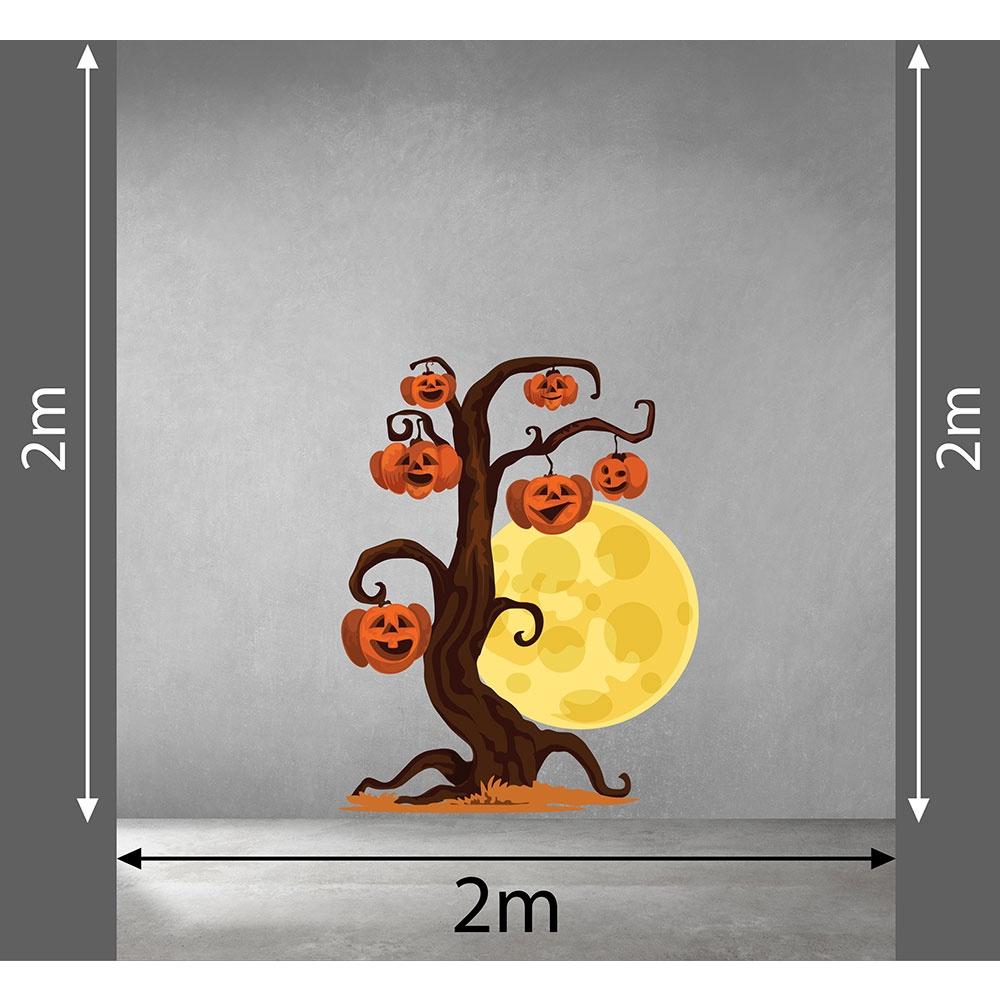DECAL TRANG TRÍ HALLOWEEN 2021 CÂY BÍ NGÔ VÀ TRĂNG