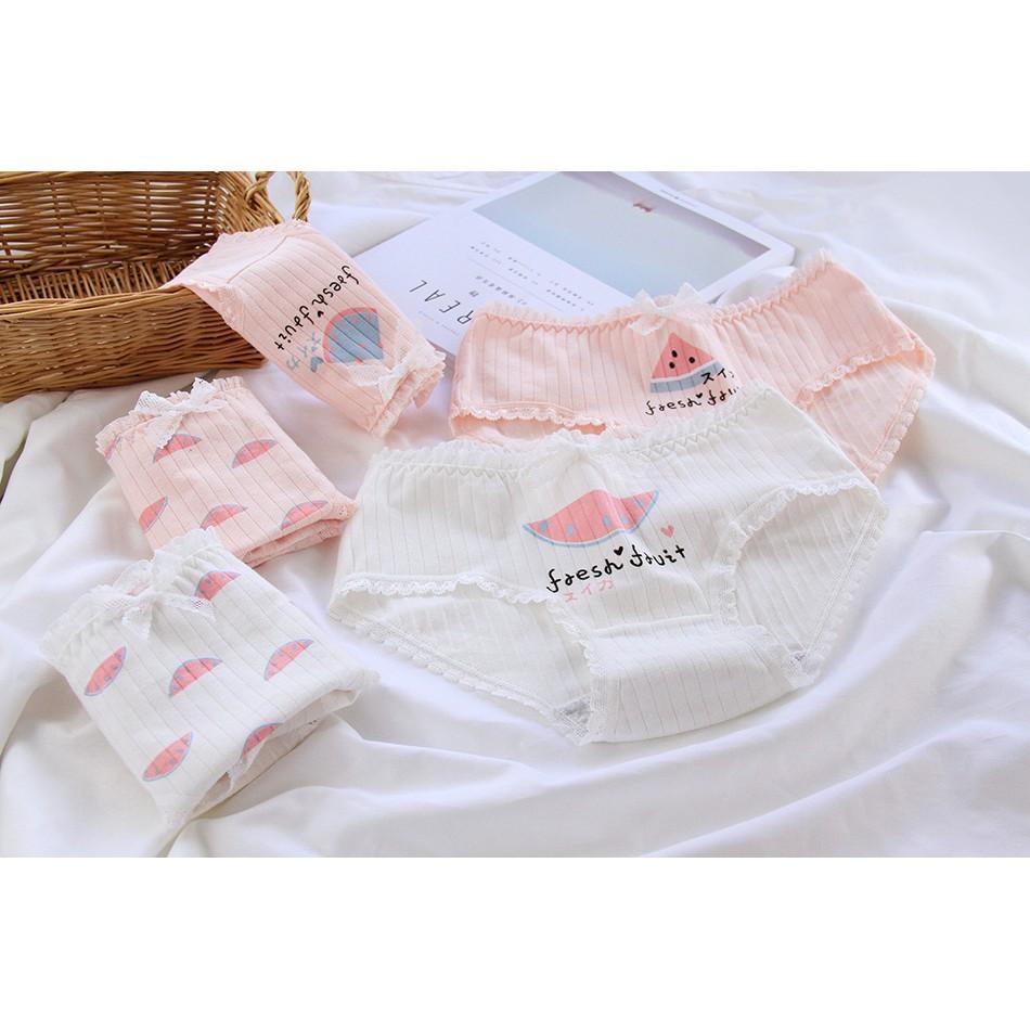 Quần Lót Nữ Cotton Kháng Khuẩn Hình Dưa Hấu Xuất Hàn Hàng Loại Đẹp.