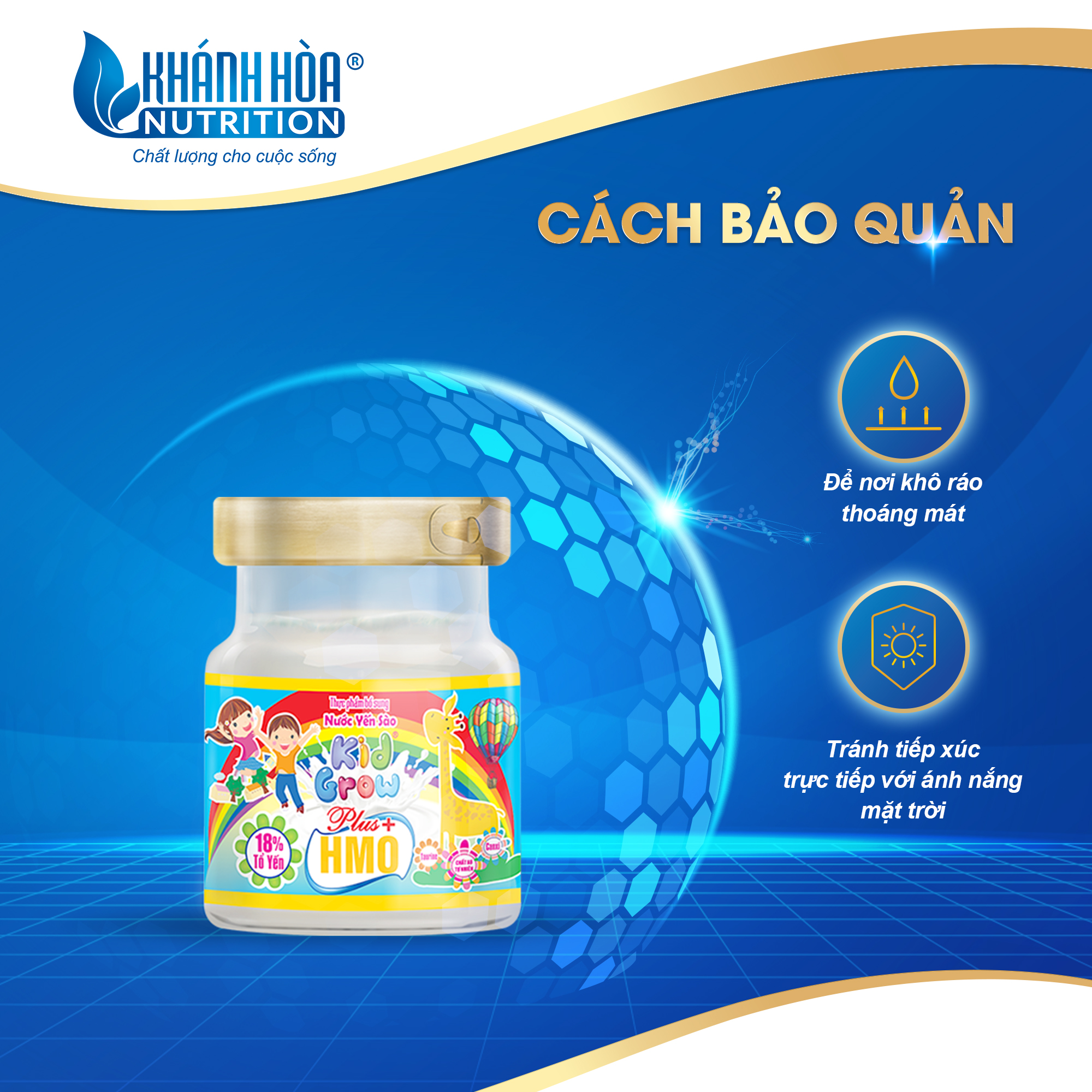 Nước Yến Sào KidGrow Bổ Sung HMO 18% -Khánh Hòa Nutrition - 6 Lọ x 70 ML