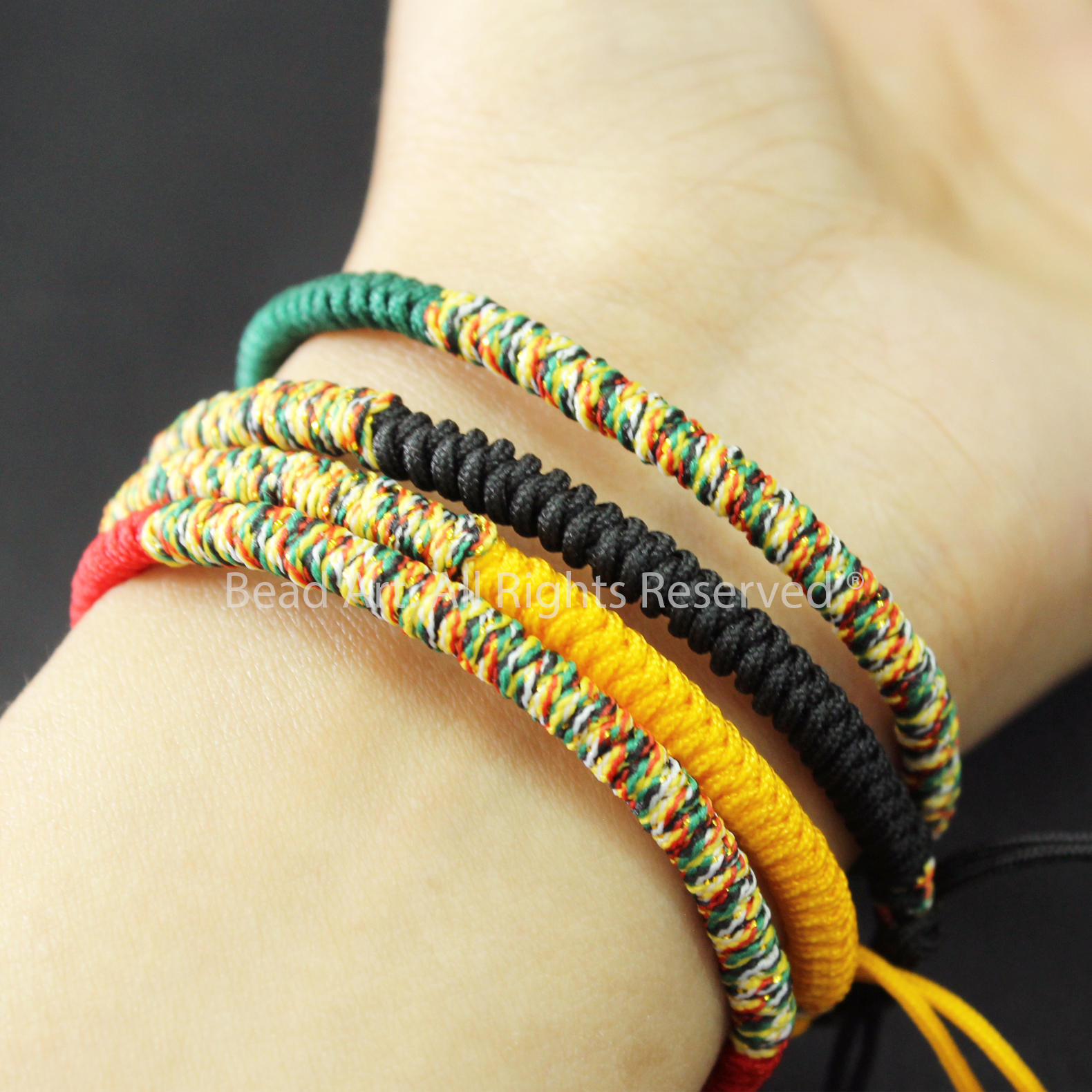 Vòng Tay Dây Ngũ Sắc Thắt Chỉ Màu Tibet Handmade , Vòng Tay Phong Thuỷ - Bead Art