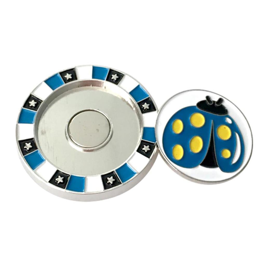 2 Piece  Golf Cap Clip Ball Marker Zinc Alloy Golfer Training Aids