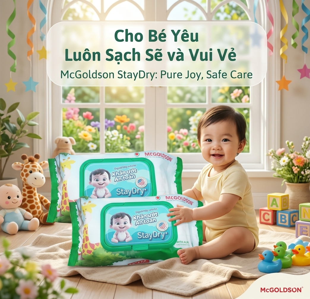 Combo 5 gói khăn ướt StayDry tặng 1 hộp khẩu trang