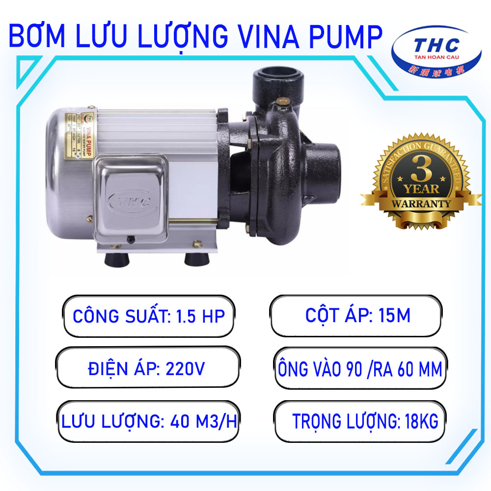 Máy bơm nước cánh tát Tân Hoàn Cầu Vina Pump