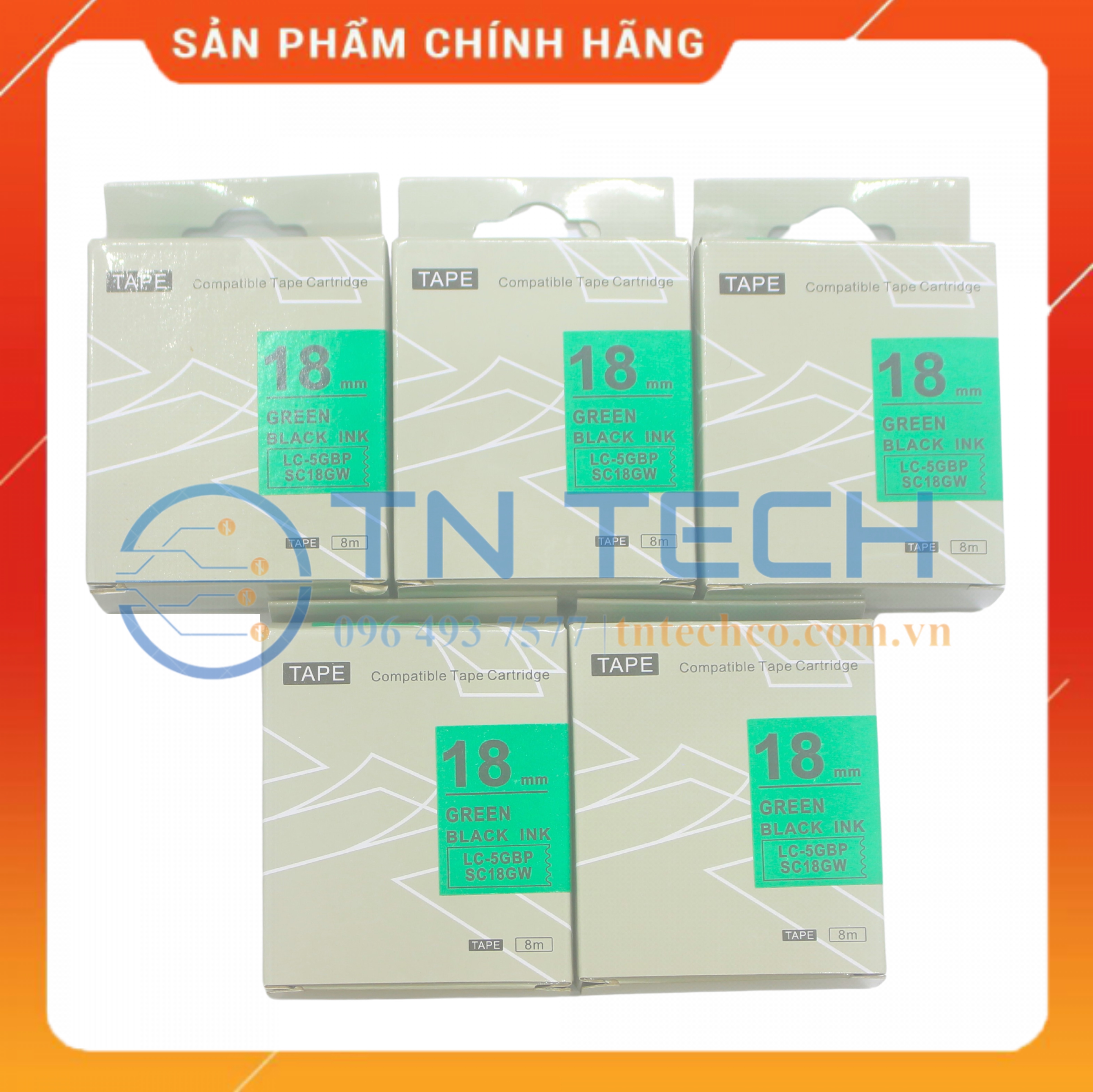NHÃN IN TEPRA-EPSON LC-6GBP (SC24GW) – CHỮ ĐEN NỀN LÁ 24MM X 8M [Hàng nhập khẩu]