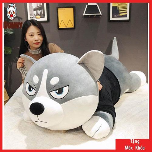 Gấu Bông Chó Husky Siêu To Khổng Lồ _ Chó Husky Siêu Mềm Mịn tạo cảm giác thoải mái khi ôm