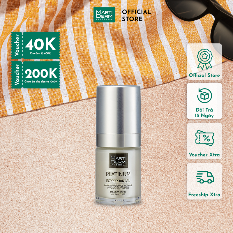 Gel Dưỡng Làm Đầy Rãnh, Giảm Nhăn Đuôi Mắt &amp; Khóe Miệng - MartiDerm Platinum Expression Gel (15ml)