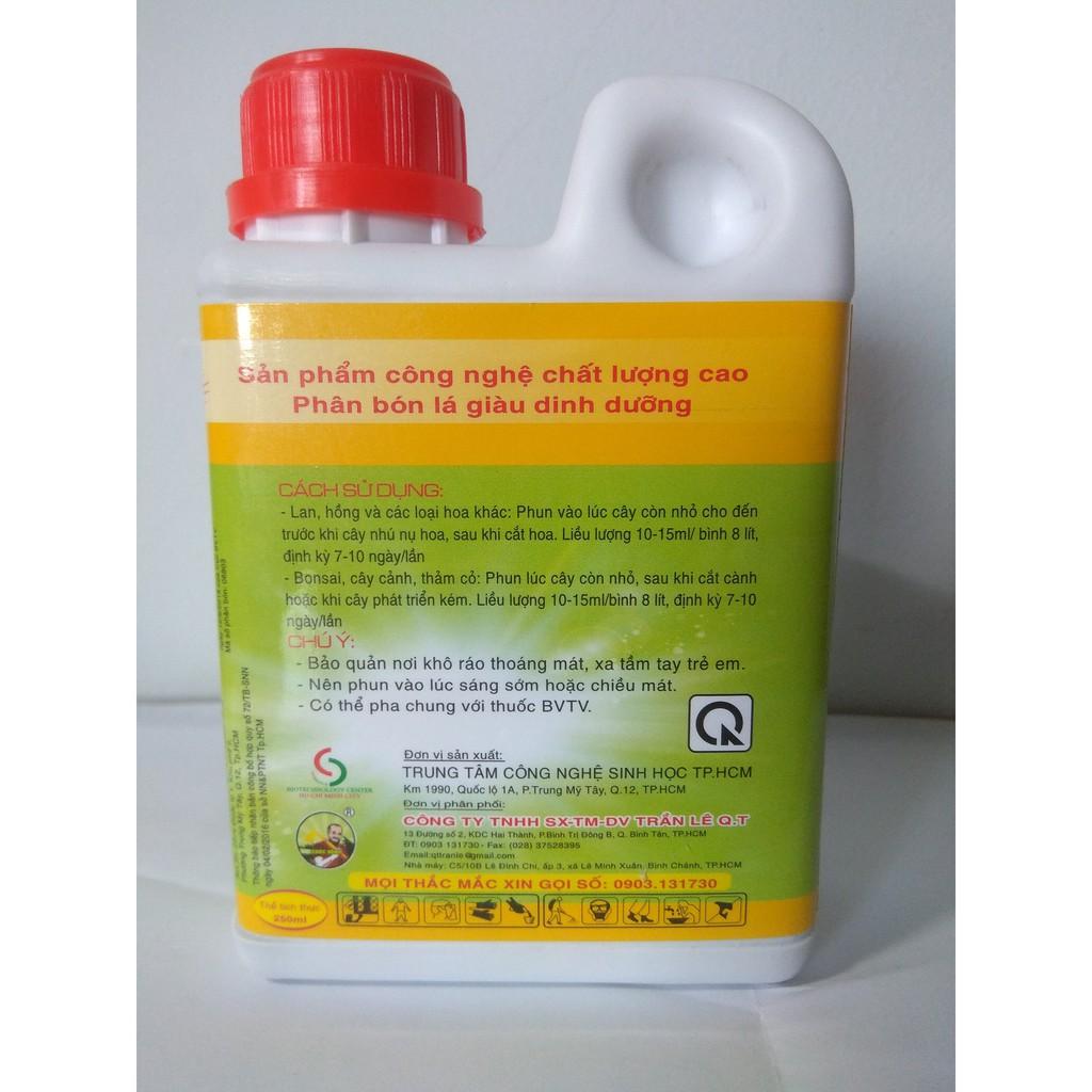 Phân bón lá sinh học Bio TRÙN QUẾ 01 Siêu tăng trưởng hoa lan và cây kiểng - chai 250 ml