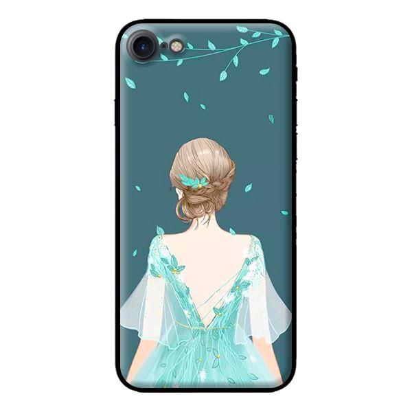 Ốp in cho iPhone 8 Cô Gái Nền Xanh - Hàng chính hãng