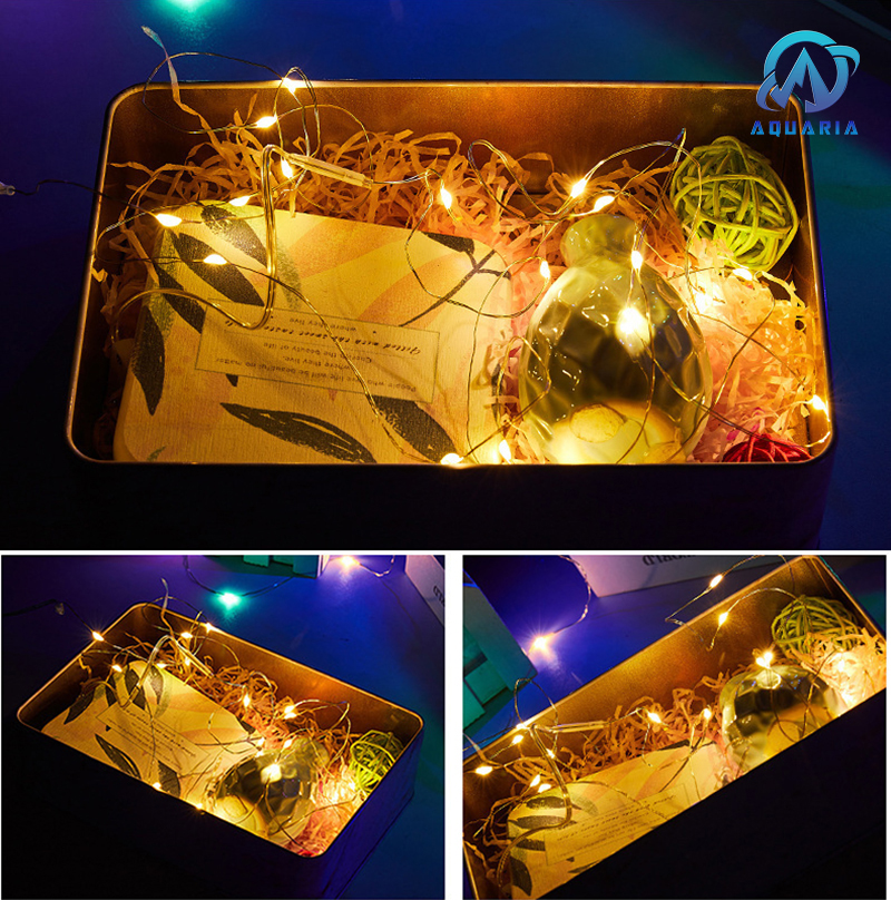 Đèn led dây fairy light đom đóm 3 chế độ nháy, có sẵn pin 1m - phụ kiện trang trí